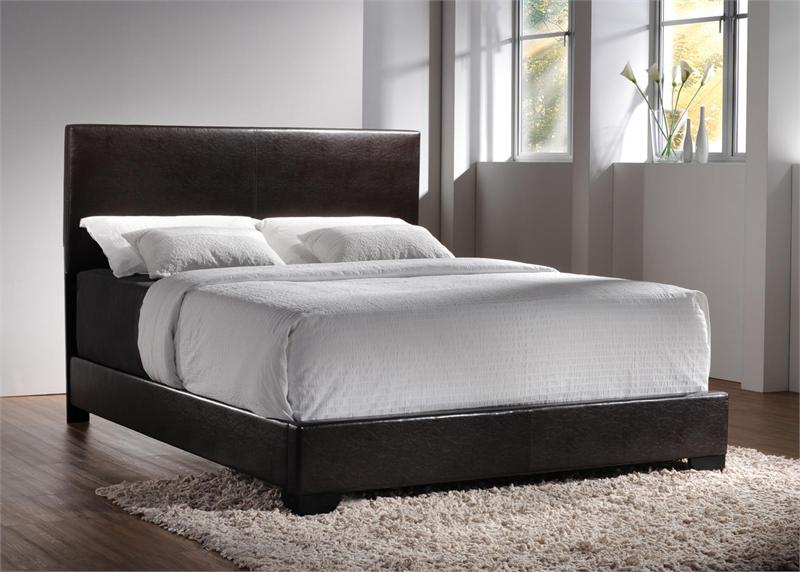expresso brown bonded leather platform bed